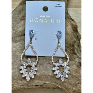 New Galina rose gold Cubic Zirconia Teardrop Earrings Bridal Dangle Rhinestone